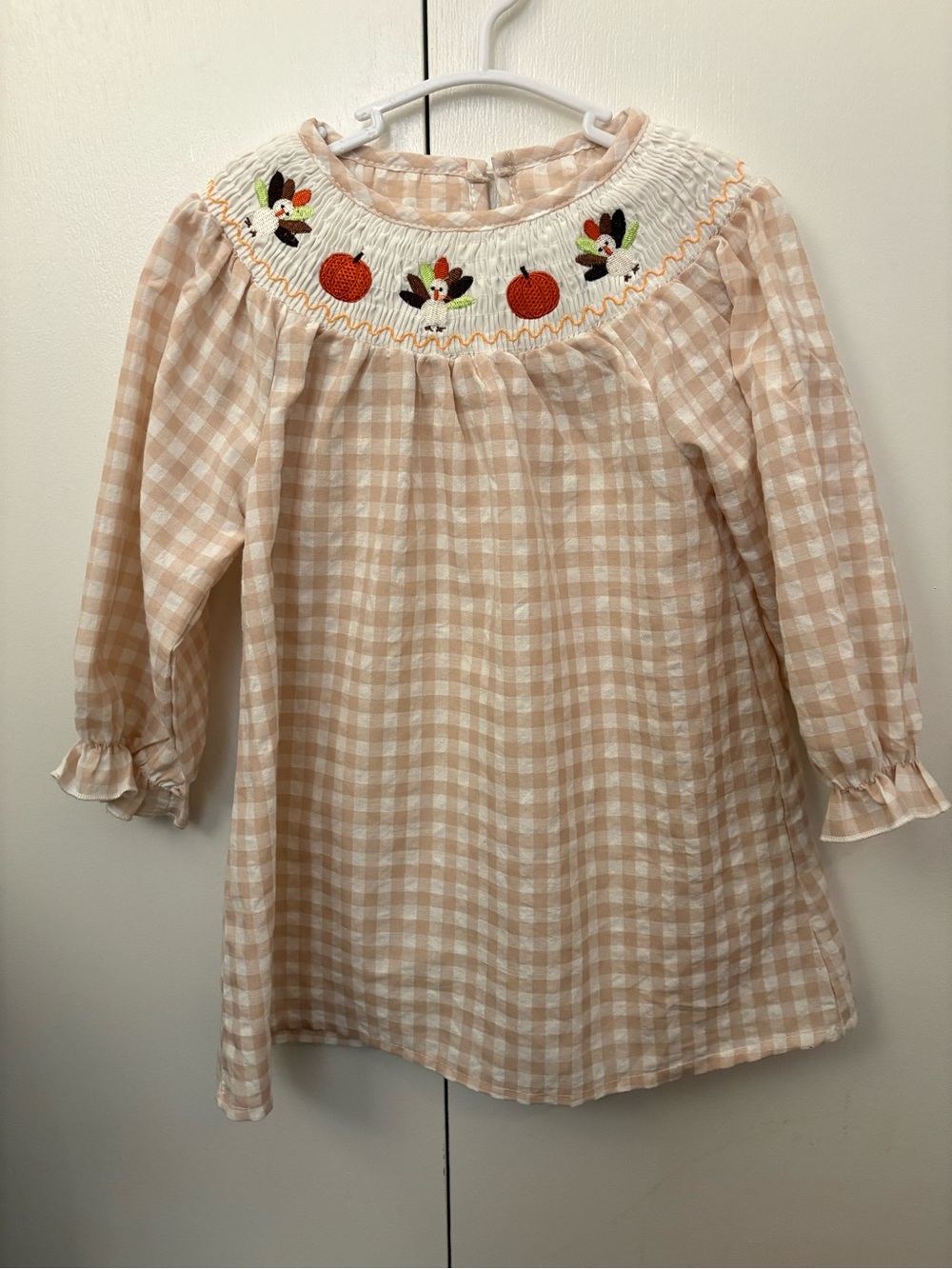 Fun and Festive Thanksgiving Turkey and Pumpkin Smock.